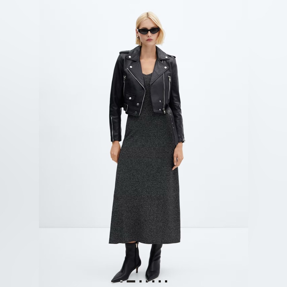 MANGO Long lurex dress